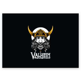 Поздравительная открытка с принтом Valheim Viking в Новосибирске, 100% бумага | плотность бумаги 280 г/м2, матовая, на обратной стороне линовка и место для марки
 | fantasy | mmo | valheim | valve | валхейм | вальхейм | викинги | выживалка | игра | королевская битва | ммо | ролевая игра | фэнтази