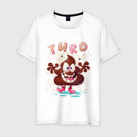Мужская футболка хлопок с принтом Turd в Новосибирске, 100% хлопок | прямой крой, круглый вырез горловины, длина до линии бедер, слегка спущенное плечо. | анимация | арт | графика | кучка | мультяшки