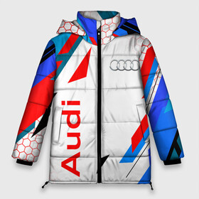 Женская зимняя куртка Oversize с принтом AUDI / АУДИ / SPORT в Новосибирске, верх — 100% полиэстер; подкладка — 100% полиэстер; утеплитель — 100% полиэстер | длина ниже бедра, силуэт Оверсайз. Есть воротник-стойка, отстегивающийся капюшон и ветрозащитная планка. 

Боковые карманы с листочкой на кнопках и внутренний карман на молнии | audi | car | q5 | q6 | q7 | rs | sportcar | а3 | а4 | а6 | а8 | авто | автомобиль | ауди | рс. | спорт | спорткар