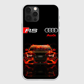 Чехол для iPhone 12 Pro с принтом AUDI RS 5 FIRE / АУДИ РС 5 в Новосибирске, силикон | область печати: задняя сторона чехла, без боковых панелей | Тематика изображения на принте: audi | car | fire. | q5 | q6 | q7 | rs 5 | sportcar | а3 | а4 | а6 | а8 | авто | автомобиль | ауди | огонь | рс 5 | спорт | спорткар