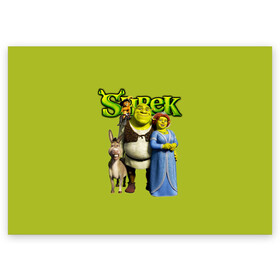Поздравительная открытка с принтом Шрек Shrek в Новосибирске, 100% бумага | плотность бумаги 280 г/м2, матовая, на обратной стороне линовка и место для марки
 | cartoon | fiona | shrek | болото | детям | комедия | кот в сапогах | мультик | огр | осел | персонажи мультфильмов | тролль | фиона | шрек