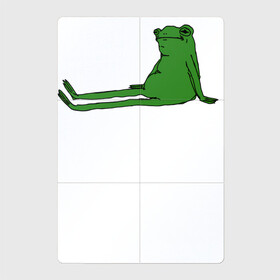 Магнитный плакат 2Х3 с принтом Лягушка приуныла в Новосибирске, Полимерный материал с магнитным слоем | 6 деталей размером 9*9 см | Тематика изображения на принте: лягушка жаба тучный жаб приуныла растроиная лягух сидит