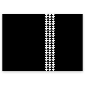 Поздравительная открытка с принтом Джейсон Момоа тату узор в Новосибирске, 100% бумага | плотность бумаги 280 г/м2, матовая, на обратной стороне линовка и место для марки
 | actor | aquaman | brand | jason momoa | polynesian pattern | samoan | shark teeth | so ill | star | superhero | tattoo | triangle | аквамен | актер | акульи зубы | бренд | джейсон момоа | зведа | мерч мамоа | мерч момоа | полинезийский узор | самоанский |