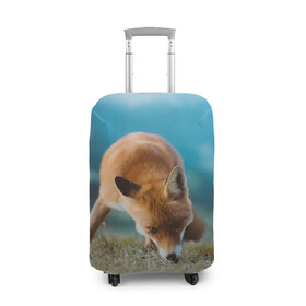 Чехол для чемодана 3D с принтом Милая лисичка в Новосибирске, 86% полиэфир, 14% спандекс | двустороннее нанесение принта, прорези для ручек и колес | fox | foxy | животное | звери | лиса | лисенок | лисичка | милая | рыжая | фокс