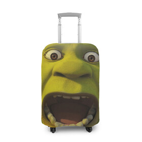 Чехол для чемодана 3D с принтом Shrek Шрек в Новосибирске, 86% полиэфир, 14% спандекс | двустороннее нанесение принта, прорези для ручек и колес | 20 | 4к | boots | cat | donkey | fiona | green | in | me | meme | memes | once | shrek | somebody | told | в | зеленый | кот | лет | мем | мемы | мульт | мультфильм | огр | огры | осел | сапогах | фиона | шрек