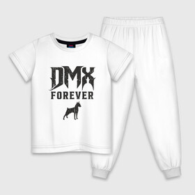 Детская пижама хлопок с принтом DMX Forever в Новосибирске, 100% хлопок |  брюки и футболка прямого кроя, без карманов, на брюках мягкая резинка на поясе и по низу штанин
 | dmx | dog | earl simmons | hip hop | music | new york | rap | rapper | rip | ruff ryders | диэмикс | музыка | нью йорк | пёс | рэп | рэпер | хипхоп | эрл симмонс