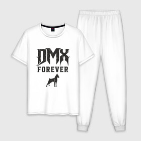 Мужская пижама хлопок с принтом DMX Forever в Новосибирске, 100% хлопок | брюки и футболка прямого кроя, без карманов, на брюках мягкая резинка на поясе и по низу штанин
 | dmx | dog | earl simmons | hip hop | music | new york | rap | rapper | rip | ruff ryders | диэмикс | музыка | нью йорк | пёс | рэп | рэпер | хипхоп | эрл симмонс