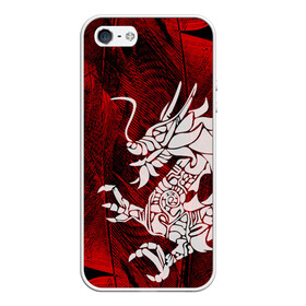 Чехол для iPhone 5/5S матовый с принтом Chinese Dragon в Новосибирске, Силикон | Область печати: задняя сторона чехла, без боковых панелей | китайский дракон | монстр | силуэт | символ добра | тату | ящерица
