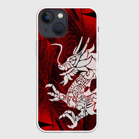 Чехол для iPhone 13 mini с принтом Chinese Dragon в Новосибирске,  |  | китайский дракон | монстр | силуэт | символ добра | тату | ящерица