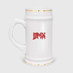 Кружка пивная с принтом DMX Logo в Новосибирске,  керамика (Материал выдерживает высокую температуру, стоит избегать резкого перепада температур) |  объем 630 мл | Тематика изображения на принте: dmx | dog | earl simmons | hip hop | music | new york | rap | rapper | rip | ruff ryders | диэмикс | музыка | нью йорк | пёс | рэп | рэпер | хипхоп | эрл симмонс