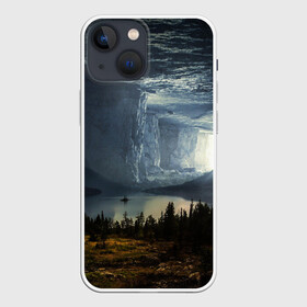 Чехол для iPhone 13 mini с принтом Фантастический пейзаж в Новосибирске,  |  | елки | ледник | лес | озеро | пейзаж | природа | свет | скала