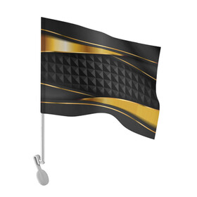 Флаг для автомобиля с принтом 3D luxury black gold Плиты 3Д в Новосибирске, 100% полиэстер | Размер: 30*21 см | luxury | versace | vip | абстракция | версаче | вип | паттерн | роскошь | текстуры