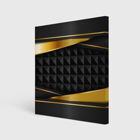 Холст квадратный с принтом 3D luxury black gold Плиты 3Д в Новосибирске, 100% ПВХ |  | luxury | versace | vip | абстракция | версаче | вип | паттерн | роскошь | текстуры