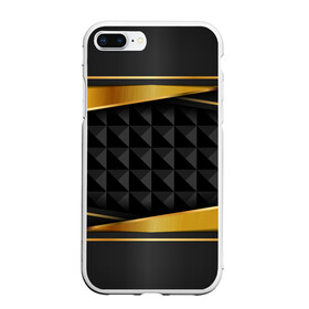Чехол для iPhone 7Plus/8 Plus матовый с принтом 3D luxury black gold Плиты 3Д в Новосибирске, Силикон | Область печати: задняя сторона чехла, без боковых панелей | luxury | versace | vip | абстракция | версаче | вип | паттерн | роскошь | текстуры