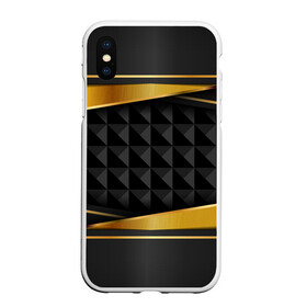 Чехол для iPhone XS Max матовый с принтом 3D luxury black gold Плиты 3Д в Новосибирске, Силикон | Область печати: задняя сторона чехла, без боковых панелей | luxury | versace | vip | абстракция | версаче | вип | паттерн | роскошь | текстуры