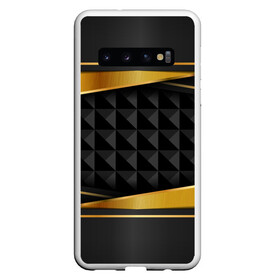 Чехол для Samsung Galaxy S10 с принтом 3D luxury black gold Плиты 3Д в Новосибирске, Силикон | Область печати: задняя сторона чехла, без боковых панелей | luxury | versace | vip | абстракция | версаче | вип | паттерн | роскошь | текстуры