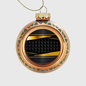 Стеклянный ёлочный шар с принтом 3D luxury black gold Плиты 3Д в Новосибирске, Стекло | Диаметр: 80 мм | Тематика изображения на принте: luxury | versace | vip | абстракция | версаче | вип | паттерн | роскошь | текстуры