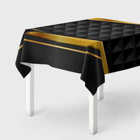 Скатерть 3D с принтом 3D luxury black gold Плиты 3Д в Новосибирске, 100% полиэстер (ткань не мнется и не растягивается) | Размер: 150*150 см | luxury | versace | vip | абстракция | версаче | вип | паттерн | роскошь | текстуры