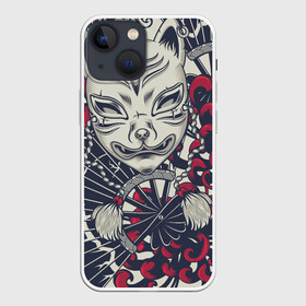 Чехол для iPhone 13 mini с принтом Кицунэ | Маска лисы (Z) в Новосибирске,  |  | fox | japan | кицунэ | лиса | традиции | традиция | япония | японская | японская традиции