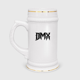 Кружка пивная с принтом DMX | Logo (Z) в Новосибирске,  керамика (Материал выдерживает высокую температуру, стоит избегать резкого перепада температур) |  объем 630 мл | Тематика изображения на принте: dark man x | dmx | earl simmons | hip hop | rap | реп | репер | рэп | хип хоп | эрл симмонс