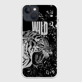 Чехол для iPhone 13 с принтом WILD   ДИКИЙ в Новосибирске,  |  | wild | вайлд | дикий | животные | зверь | злой | клыки | кошка | оскал | пасть | тигр | хищник