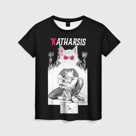 Женская футболка 3D с принтом Katharsis | Beastars в Новосибирске, 100% полиэфир ( синтетическое хлопкоподобное полотно) | прямой крой, круглый вырез горловины, длина до линии бедер | anime | beastars | аниме | анимэ | биастарс | бистар | большой серый волк | легоси | хару