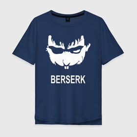 Мужская футболка хлопок Oversize с принтом Berserk в Новосибирске, 100% хлопок | свободный крой, круглый ворот, “спинка” длиннее передней части | Тематика изображения на принте: berserk | face | gg | manga | аниме | берсерк | герой | главный | лицо | манга | надпись | персонаж