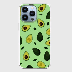 Чехол для iPhone 13 Pro с принтом Авокадо в Новосибирске,  |  | Тематика изображения на принте: avocado | food | fruit | pattern | vegan | vegetarian | авокадо | веган | вегетарианство | еда | зарядка | зелёная | паттерн | правильное питание | фрукт | фрукты