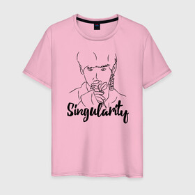 Мужская футболка хлопок с принтом БТС, BTS, Singularity в Новосибирске, 100% хлопок | прямой крой, круглый вырез горловины, длина до линии бедер, слегка спущенное плечо. | bangtan | boys | bts | singularity | бангтан | бойс | бтс | ким тэхен | сингулярити