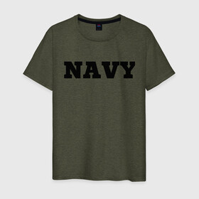 Мужская футболка хлопок с принтом NAVY в Новосибирске, 100% хлопок | прямой крой, круглый вырез горловины, длина до линии бедер, слегка спущенное плечо. | force | naval | navy | ocean | sea | us | вмф | военно морской | корабль | море | морской | океан | флот