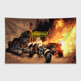 Флаг-баннер с принтом Crossout Online в Новосибирске, 100% полиэстер | размер 67 х 109 см, плотность ткани — 95 г/м2; по краям флага есть четыре люверса для крепления | action | crossout | online | tegunvte | выживание | экшен