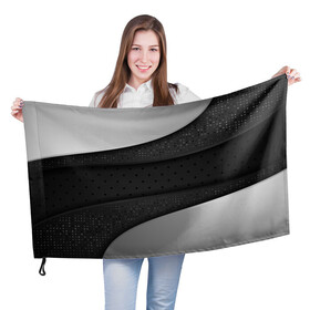 Флаг 3D с принтом 3D luxury style silver black в Новосибирске, 100% полиэстер | плотность ткани — 95 г/м2, размер — 67 х 109 см. Принт наносится с одной стороны | luxury | versace | vip | абстракция | версаче | вип | паттерн | роскошь | текстуры