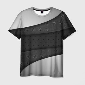Мужская футболка 3D с принтом 3D luxury style silver black в Новосибирске, 100% полиэфир | прямой крой, круглый вырез горловины, длина до линии бедер | Тематика изображения на принте: luxury | versace | vip | абстракция | версаче | вип | паттерн | роскошь | текстуры