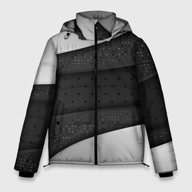 Мужская зимняя куртка 3D с принтом 3D luxury style silver black в Новосибирске, верх — 100% полиэстер; подкладка — 100% полиэстер; утеплитель — 100% полиэстер | длина ниже бедра, свободный силуэт Оверсайз. Есть воротник-стойка, отстегивающийся капюшон и ветрозащитная планка. 

Боковые карманы с листочкой на кнопках и внутренний карман на молнии. | Тематика изображения на принте: luxury | versace | vip | абстракция | версаче | вип | паттерн | роскошь | текстуры