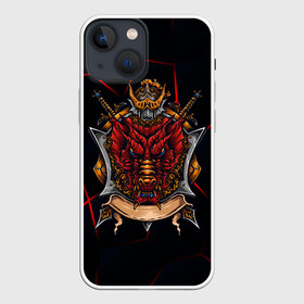 Чехол для iPhone 13 mini с принтом Красный китайский дракон в Новосибирске,  |  | викинг | дракон | китай | китайский дракон | красный дракон | мифология | рыцарь | шлеп