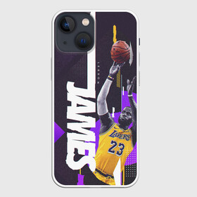 Чехол для iPhone 13 mini с принтом Леброн в Новосибирске,  |  | basketball | lakers | lebron | media | nba | toplanding | баскетболл | леброн | лейкерс | лого баскетбольных клубов | лос анджелес | нба