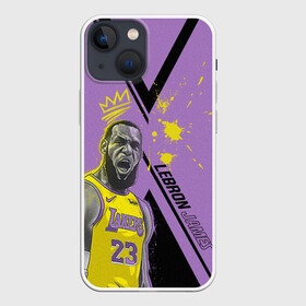 Чехол для iPhone 13 mini с принтом леброн джеймс в Новосибирске,  |  | basketball | lakers | lebron | media | nba | toplanding | баскетболл | леброн | лейкерс | лого баскетбольных клубов | лос анджелес | нба