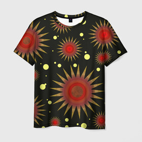 Мужская футболка 3D с принтом солнце | Sun в Новосибирске, 100% полиэфир | прямой крой, круглый вырез горловины, длина до линии бедер | star | sun | желтый | звезда | красный | солнце | узорчатый | чернить