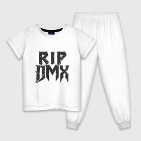 Детская пижама хлопок с принтом RIP DMX в Новосибирске, 100% хлопок |  брюки и футболка прямого кроя, без карманов, на брюках мягкая резинка на поясе и по низу штанин
 | Тематика изображения на принте: dmx | dog | earl simmons | hip hop | music | new york | rap | rapper | rip | ruff ryders | диэмикс | музыка | нью йорк | пёс | рэп | рэпер | хипхоп | эрл симмонс