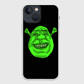 Чехол для iPhone 13 mini с принтом Shreks Face в Новосибирске,  |  | donkey | fiona | gonna | is | life | love | me | once | roll | shrek | somebody | the | told | world | артур | в | гарольд | дракон | жизнь | кот | лорд | любовь | мем | мерлин | огр | осел | пиноккио | пряник | сапогах | фаркуад | фиона | чарм