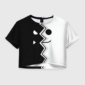 Женская футболка Crop-top 3D с принтом Geometry Dash | Fondo в Новосибирске, 100% полиэстер | круглая горловина, длина футболки до линии талии, рукава с отворотами | dash | fondo | geometry | геометри | геометридаш | даш