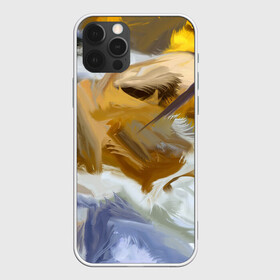 Чехол для iPhone 12 Pro Max с принтом FET в Новосибирске, Силикон |  | abstract | feathers | абстракция | желтое | мазки | перья