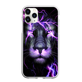 Чехол для iPhone 11 Pro Max матовый с принтом НЕОНОВЫЙ ЛЕВ  NEON LION в Новосибирске, Силикон |  | Тематика изображения на принте: lion | neon | голова | гроза | дикая кошка | животные | кот | кошка | лев | молния | неон | тигр | хищник