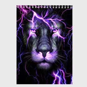 Скетчбук с принтом НЕОНОВЫЙ ЛЕВ  NEON LION в Новосибирске, 100% бумага
 | 48 листов, плотность листов — 100 г/м2, плотность картонной обложки — 250 г/м2. Листы скреплены сверху удобной пружинной спиралью | Тематика изображения на принте: lion | neon | голова | гроза | дикая кошка | животные | кот | кошка | лев | молния | неон | тигр | хищник