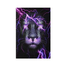 Обложка для паспорта матовая кожа с принтом НЕОНОВЫЙ ЛЕВ  NEON LION в Новосибирске, натуральная матовая кожа | размер 19,3 х 13,7 см; прозрачные пластиковые крепления | Тематика изображения на принте: lion | neon | голова | гроза | дикая кошка | животные | кот | кошка | лев | молния | неон | тигр | хищник