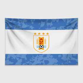 Флаг-баннер с принтом Сборная Уругвая в Новосибирске, 100% полиэстер | размер 67 х 109 см, плотность ткани — 95 г/м2; по краям флага есть четыре люверса для крепления | кавани | португалия | россия | спорт | суарес | уругвай | футбол | чемпионат мира | чемпионат мира по футболу | чм | эдинсон кавани