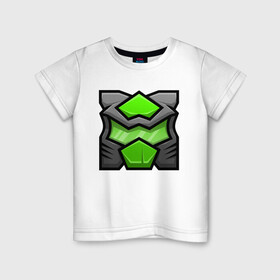 Детская футболка хлопок с принтом Geometry Dash | Doom (Z) в Новосибирске, 100% хлопок | круглый вырез горловины, полуприлегающий силуэт, длина до линии бедер | 2d | arcade | game | geometry dash | meltdown | robtop | аркада | геометрический тире | раннер