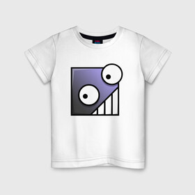 Детская футболка хлопок с принтом Geometry Dash | Геометрический Тире (Z) в Новосибирске, 100% хлопок | круглый вырез горловины, полуприлегающий силуэт, длина до линии бедер | 2d | arcade | game | geometry dash | meltdown | robtop | аркада | геометрический тире | раннер