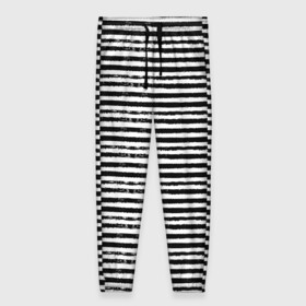 Женские брюки 3D с принтом OLD BOY в Новосибирске, полиэстер 100% | прямой крой, два кармана без застежек по бокам, с мягкой трикотажной резинкой на поясе и по низу штанин. В поясе для дополнительного комфорта — широкие завязки | lines | линии | полосы | тельняшка | черно белое