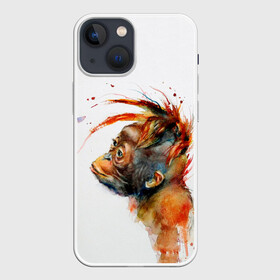 Чехол для iPhone 13 mini с принтом Орангутанг в Новосибирске,  |  | африка | море | обезьянка | отпуск | пальма | юг